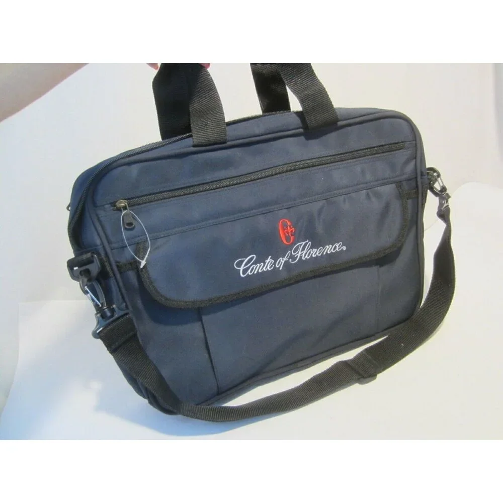 CONTE of FLORENCE blue computer brief case bag NWOT